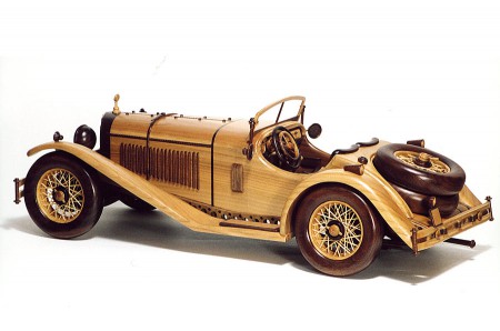 Drevený historický model - Mercedes Benz SSK 1931 